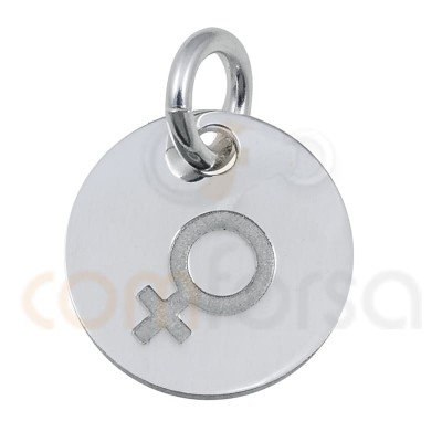 Chapa símbolo mujer 11 mm plata 925