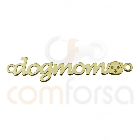 Colgante dogmom 25mm plata chapada en oro