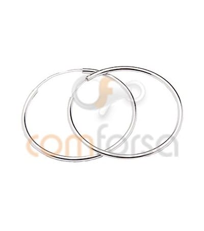 Sterling silver 925 Hoop earring 25 mm thickness 2 mm