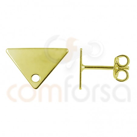 Fornitura Arete triángulo 11 x 7 mm plata baño de oro