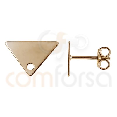 Fornitura Arete triángulo 11 x 7 mm plata baño de oro rosa