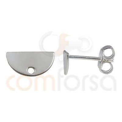 Fornitura Arete medio círculo 11 x 6 mm plata baño de oro