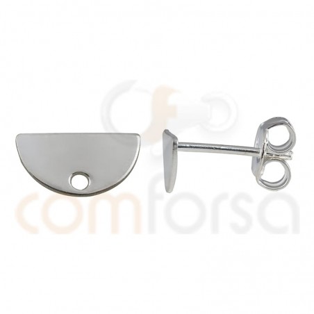 Fornitura Arete medio círculo 11 x 6 mm plata baño de oro