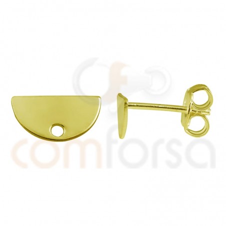 Fornitura Arete medio círculo 11 x 6 mm plata baño de oro