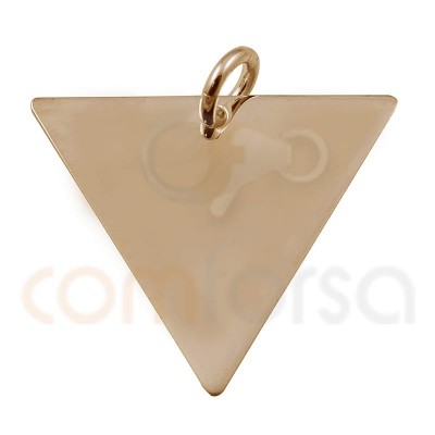 Colgante triángulo 20 x 17 mm plata chapada en oro rosa