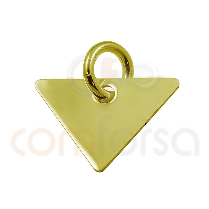 dije triangulo 11 x 8 mm plata baño de oro