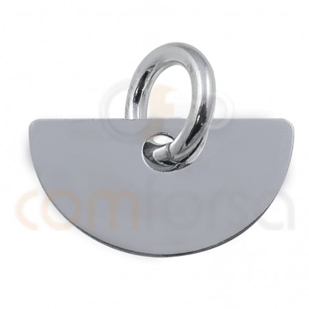 Colgante medio circulo 11x6mm plata 925 chapada en oro