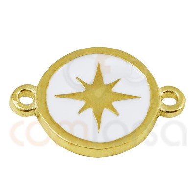 Polar star connector with enamel 10mm sterling silver 925