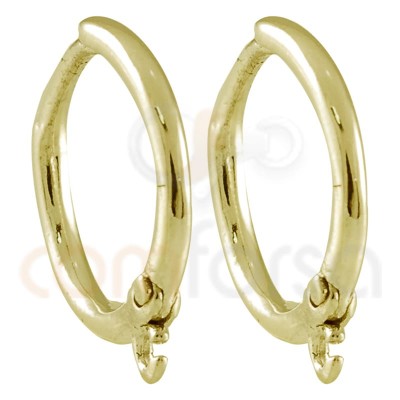 Sterling silver 925 hoop earring with ring 12 mm