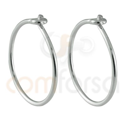 Sterling silver 925 wire hoop earring 12mm