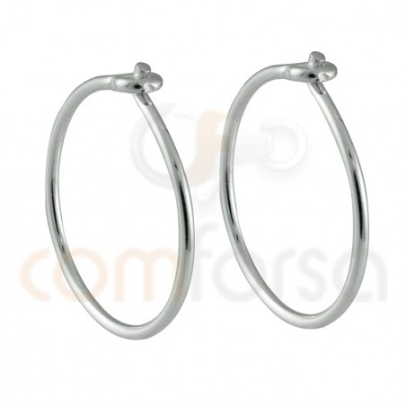 Sterling silver 925 wire hoop earring 15mm