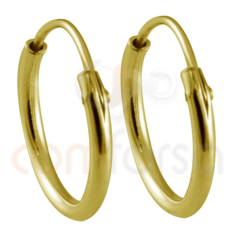 Buy Hoop earrings online : Gold-plated sterling silver 925 tube