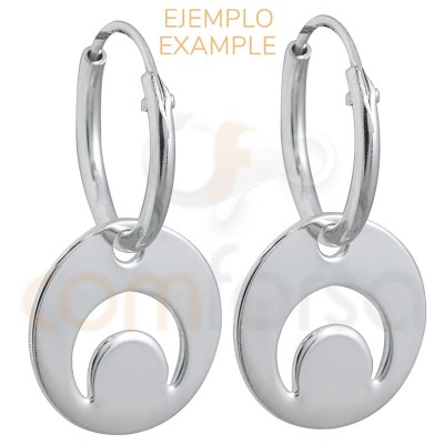 Sterling silver 925 tube hoop earring 1.2 mm 12 mm
