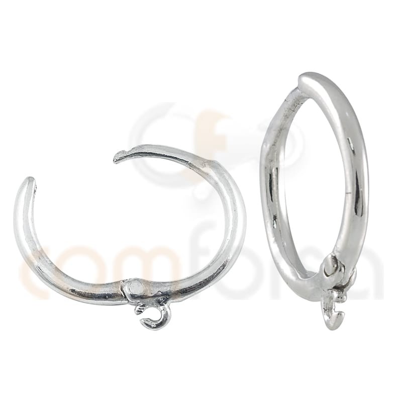 Sterling silver 925 hoop earring with ring 12 mm