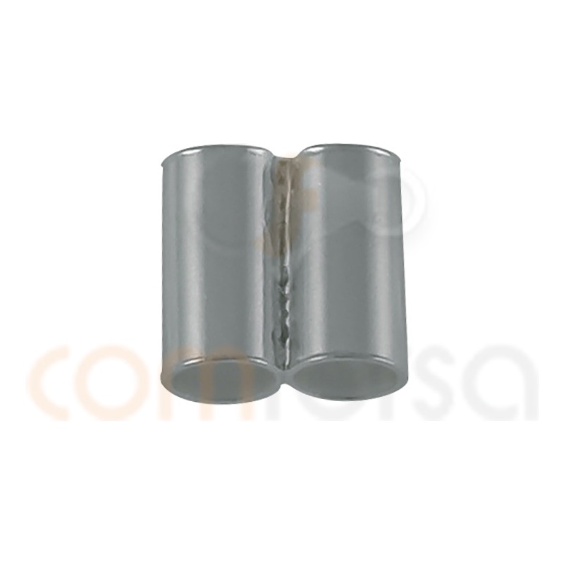 Tubo doble 5 mm ( 2 ) plata 925 ml