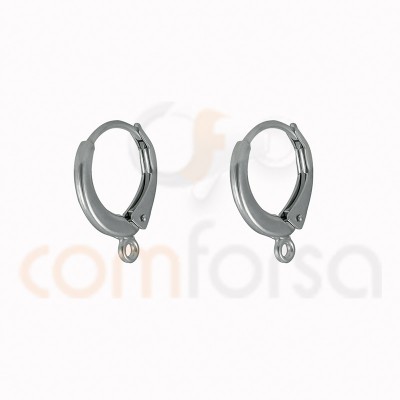 Sterling silver 925 leverback earring with jumpring 14 x 17 mm