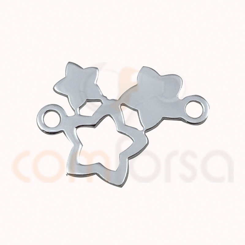 Sterling Silver 925ml hollow star connector 10x13mm
