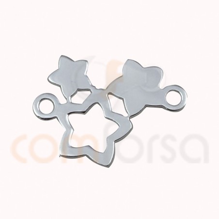 Entrepieza estrellas caladas 10x13mm plata 925