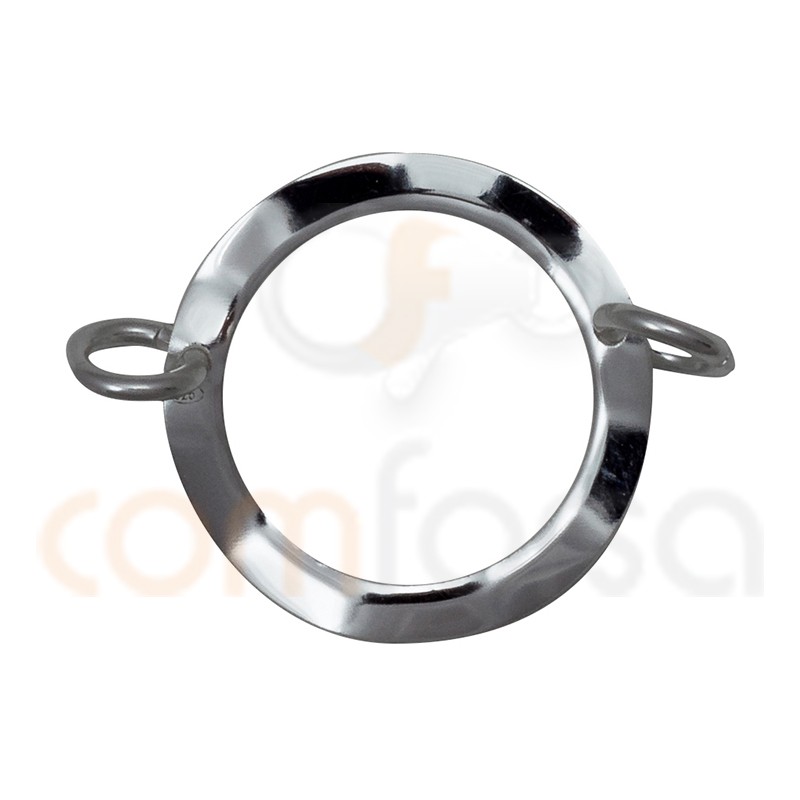 Conector circular martilleada 21 mm plata 925