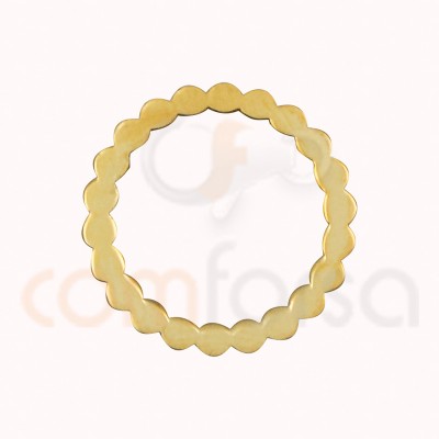 Gold plated Sterling silver 925nl Wavy circle connector 15 mm