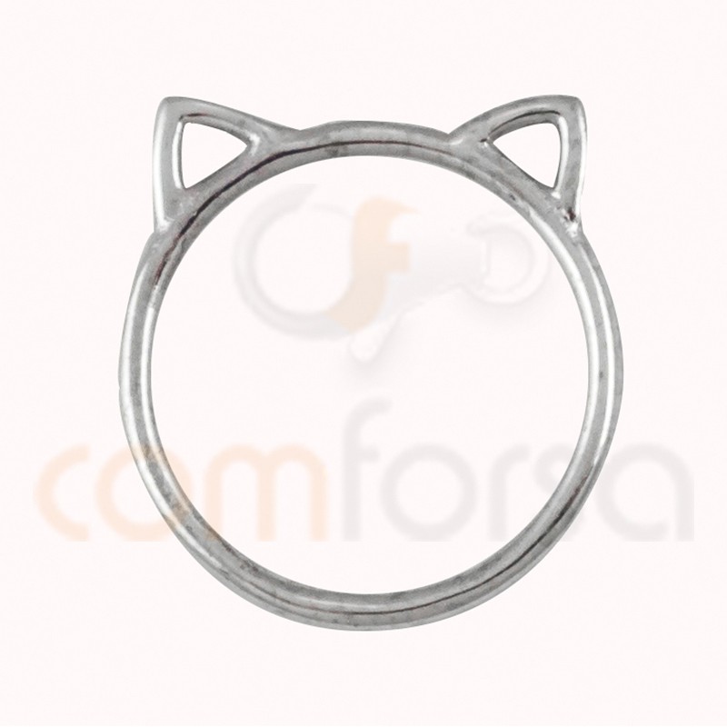 Sterling silver 925ml cat connector 13 x 14 mm