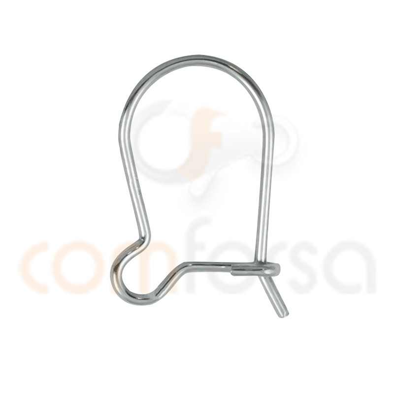 Sterling silver 925 kidney earring hook 11 x 22 mm