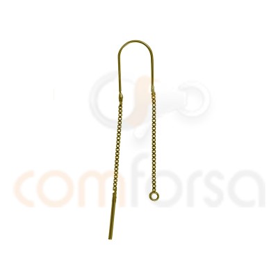 Sterling silver 925 gold-plated earring with chain 35 mm