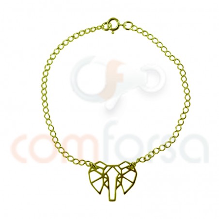 Pulsera bilbao 16 cm plata baño de oro