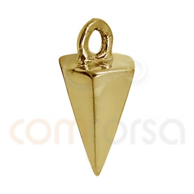 Sterling silver 925 gold-plated Spike charm 8 mm