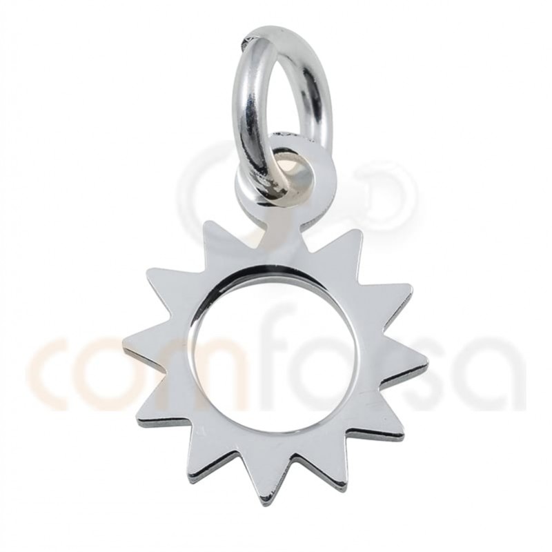 Mini Sun Charm 8 Mm Sterling Silver 925