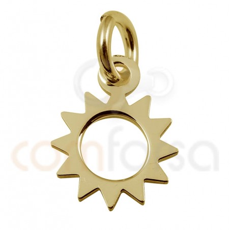 Sterling silver 925 gold plated Mini sun charm 8 mm
