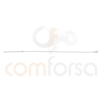 Tobillera bolitas 21.5cm + 4.5cm plata chapada en oro