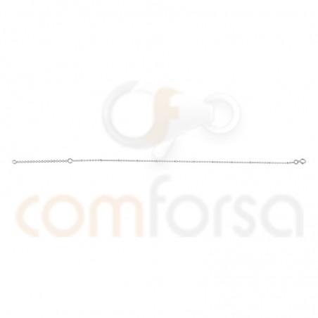 Tobillera bolitas 21.5cm + 4.5cm plata chapada en oro