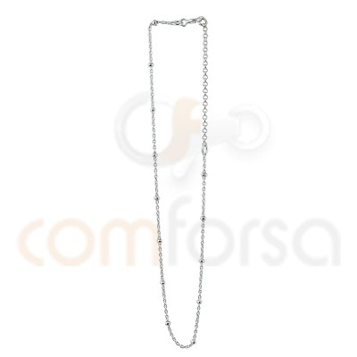 Tobillera bolitas 21.5cm + 4.5cm plata chapada en oro