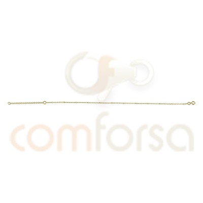 Tobillera bolitas 21.5cm + 4.5cm plata chapada en oro