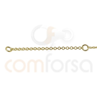 Tobillera bolitas 21.5cm + 4.5cm plata baño de oro