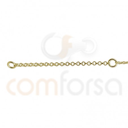 Tobillera bolitas 21.5cm + 4.5cm plata baño de oro