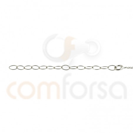 Sterling silver 925 black enamel balls anklet anklet 21.5cm