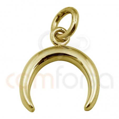 Colgante mini cuerno 8 x 11 mm plata 925 chapada en oro