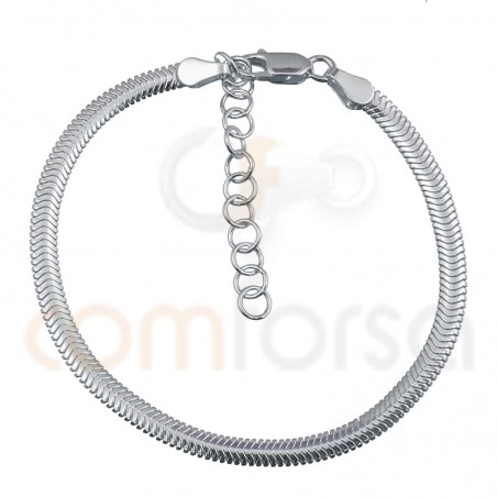 Sterling silver 925 snake bracelet 15+3 cm