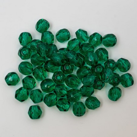 bolita facetada 4 mm verde esmeralda (50und)