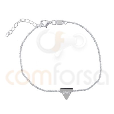 Pulsera cadena con triángulo 17+3 cm plata 925