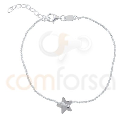 Pulsera cadena con estrella 17+3 cm plata 925