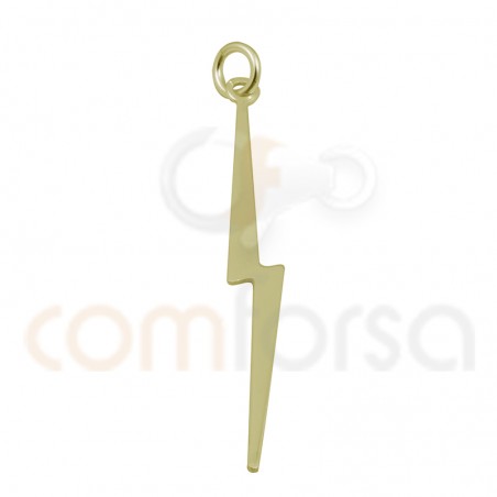 Colgante rayo 4 x 38 mm plata 925 chapada en oro