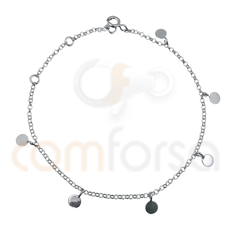 Pulsera con chapitas lisas 4 mm plata 925