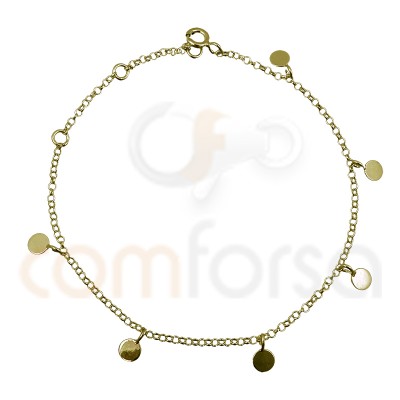 Sterling silver 925 gold-plated 4 mm smooth pendant bracelet