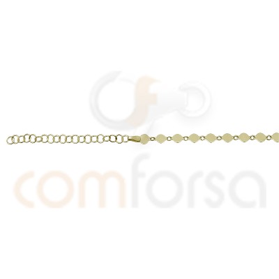 Sterling silver gold plated 35 + 5 cm pendants chain
