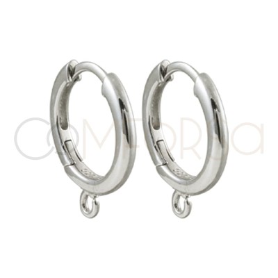Sterling silver 925 thick hoop earrings 16 mm