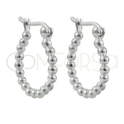 Pendientes criolla 18 mm con bolas de 2.5 mm plata 925 chapada en oro