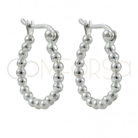 Sterling silver 925 gold-plated hoop earrings 18 mm with 2.5 mm balls